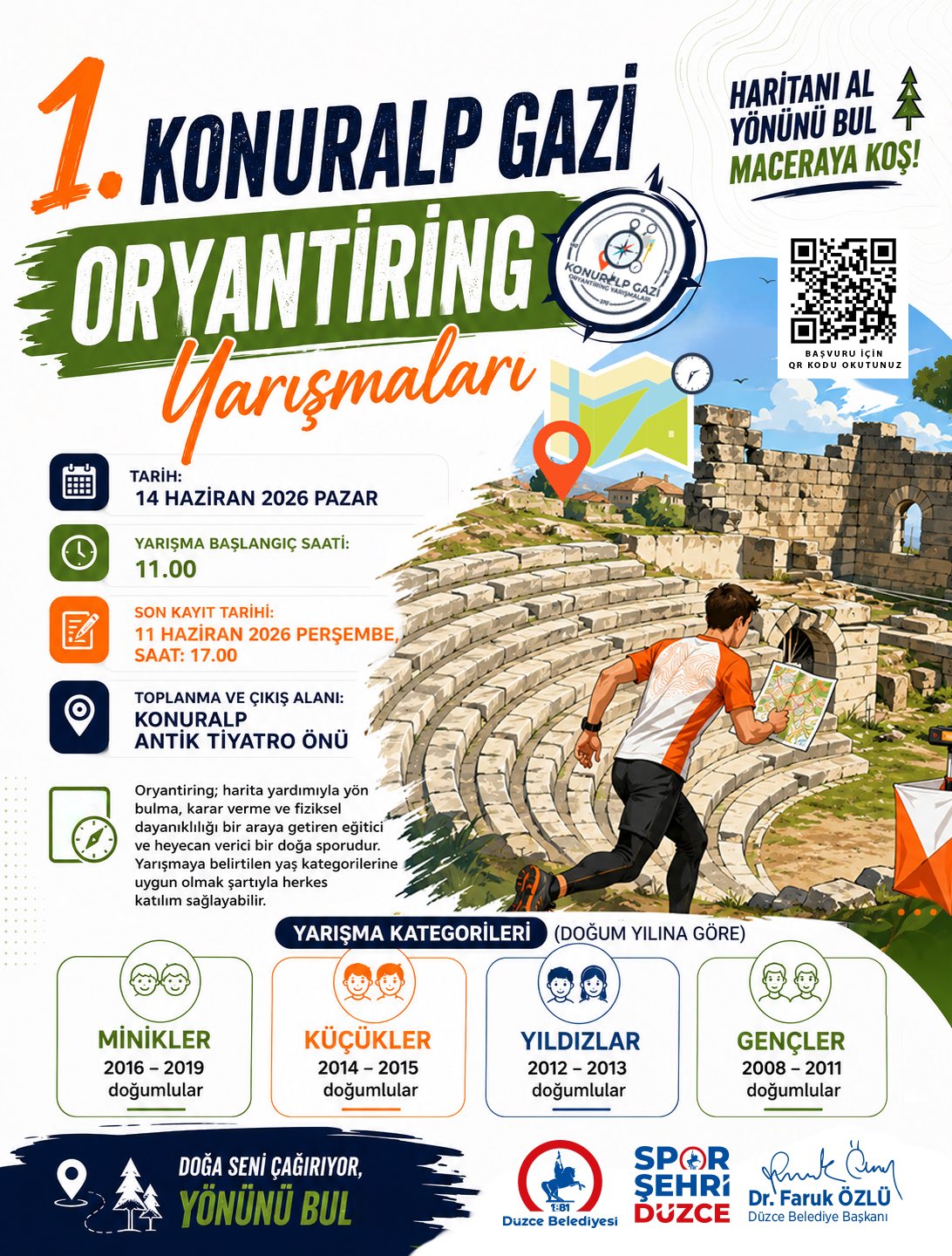 1.Konuralp Gazi Oryantiring Yarışması Başlıyor